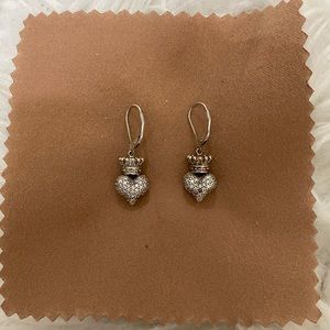 King Baby Studio Silver Heart Drop Earrings